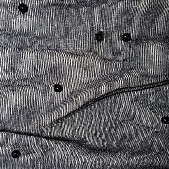 NWOT Lulus Elegant Indication Black Mesh Pearl One-Shoulder Midi Dress Sz L - Picture 13 of 15